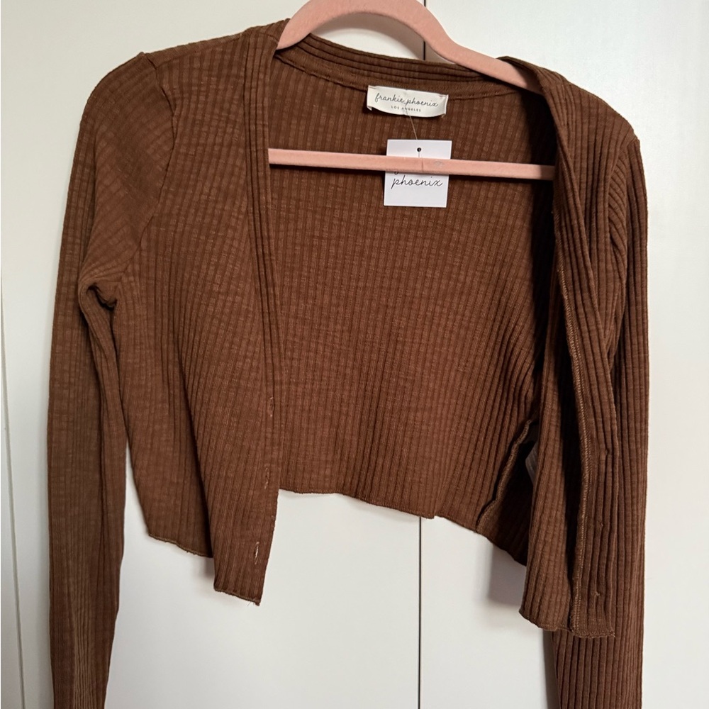 Frankie Phoenix Brown Ribbed Cardigan